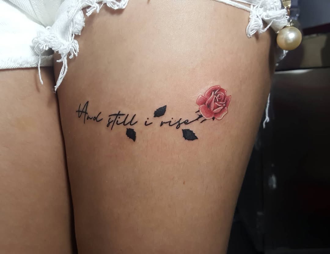 Font with Rose Flower